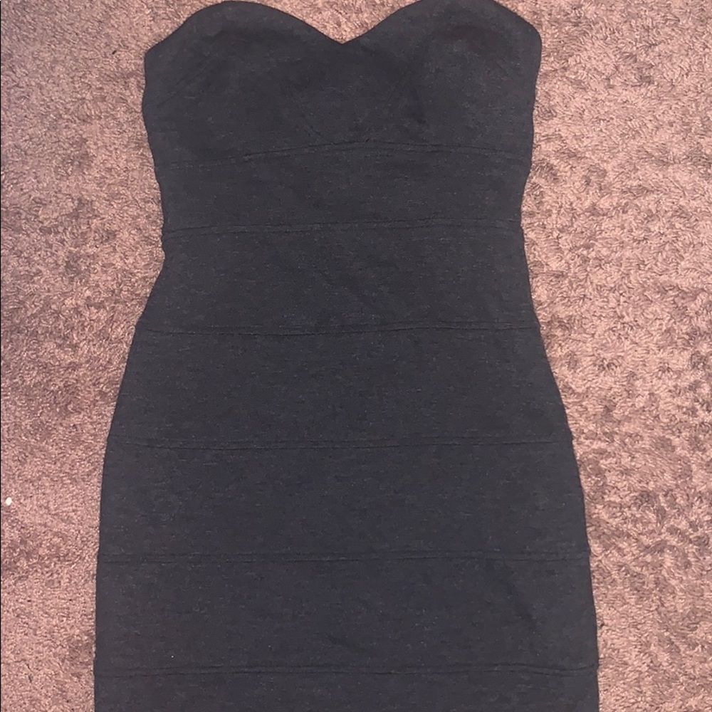 Strapless Mini grey dress